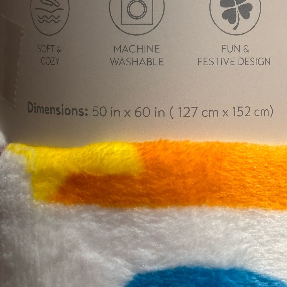 Colorful Patterned Plush Throw - Picture 5 of 7